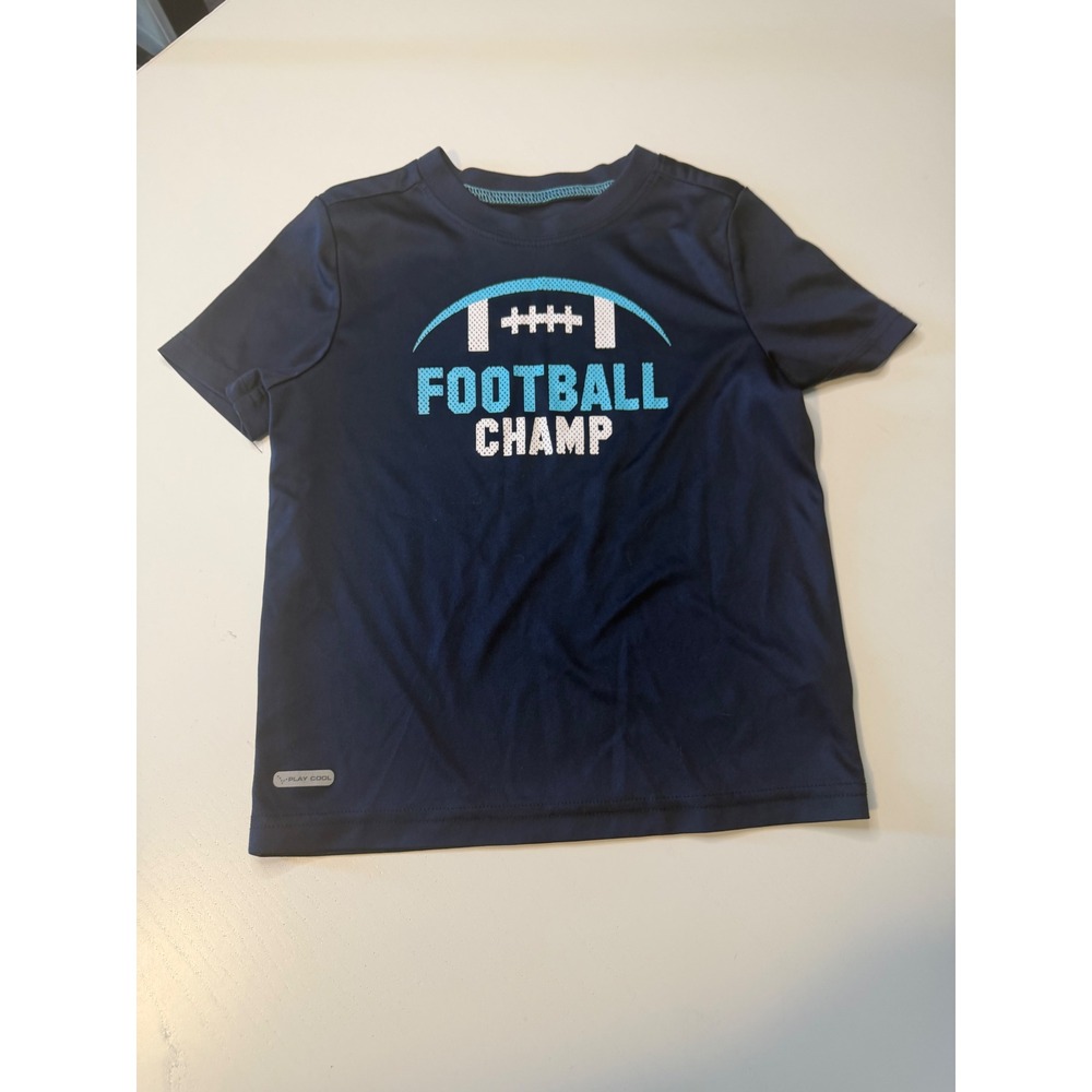 Jumping Beans Boys 4T Football Champ Active Tee Navy Blue Play Cool Shirt